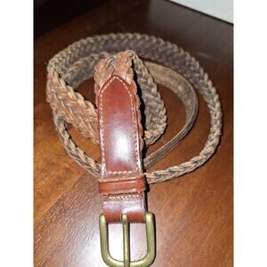 L.L. Bean Brown Braided Men's Size 40 Leather Belt Casual Office Everyday